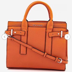 Tahari Career Small Satchel Top Handle in Mango Orange NWOT​